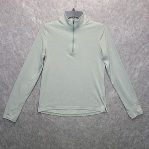 Carhartt Force 1/4 Zip Shirt‎ Womens M Green Fitted Long Sleeve Mock Neck Work